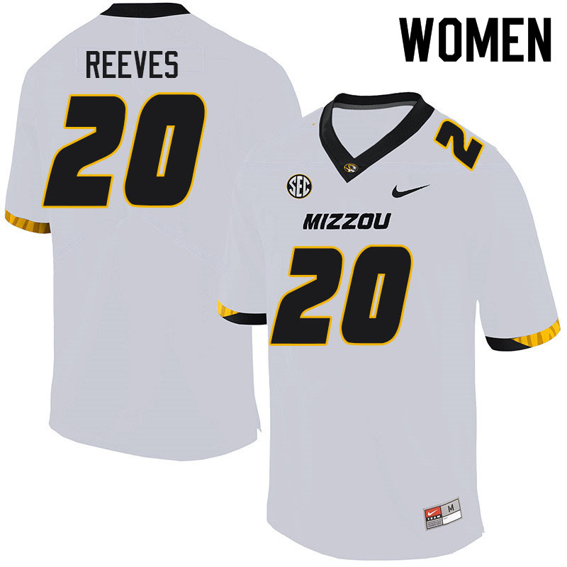 Women #20 Zxaequan Reeves Missouri Tigers College Football Jerseys Sale-White